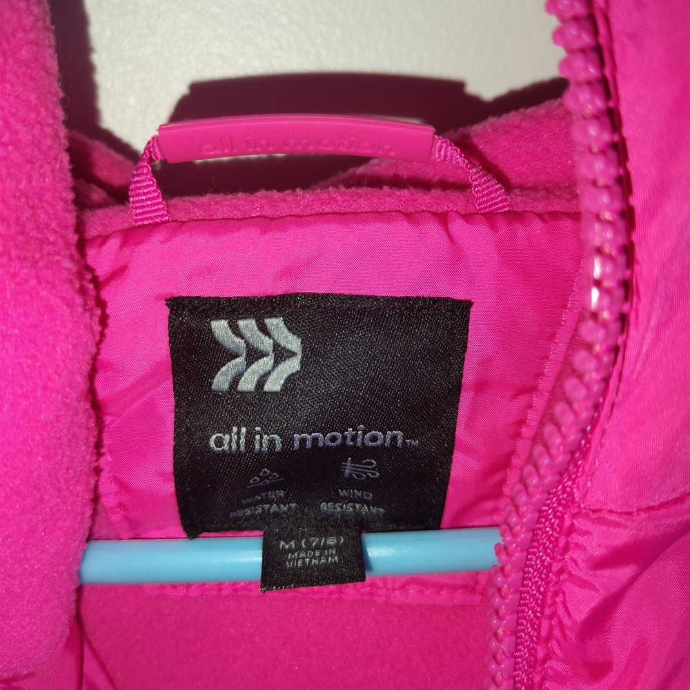 All in Motion Bright Pink Kids Puffer Jacket - Picture 6 of 6